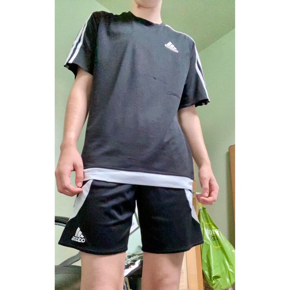 Adidas Vintage Rare Climalite Soccer Uniform Shiny Black White Small